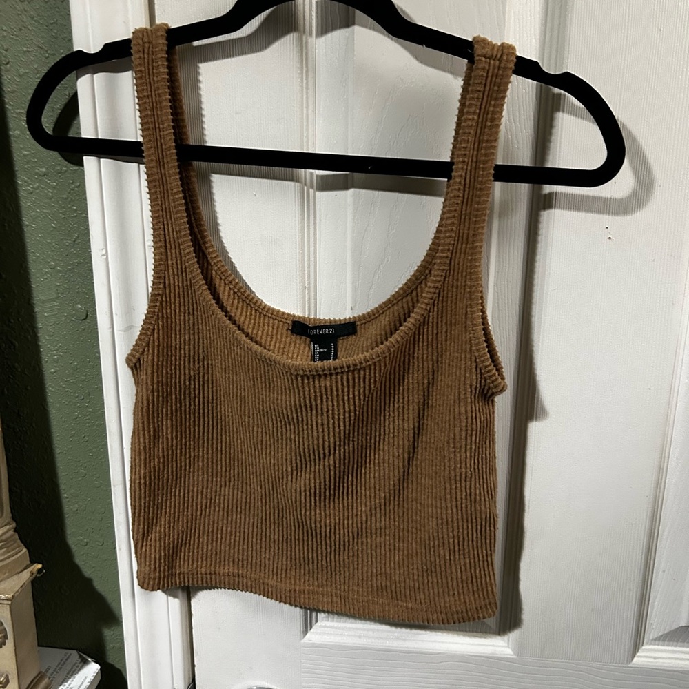 T.37 Forever 21 Brown Ribbed Tank Top